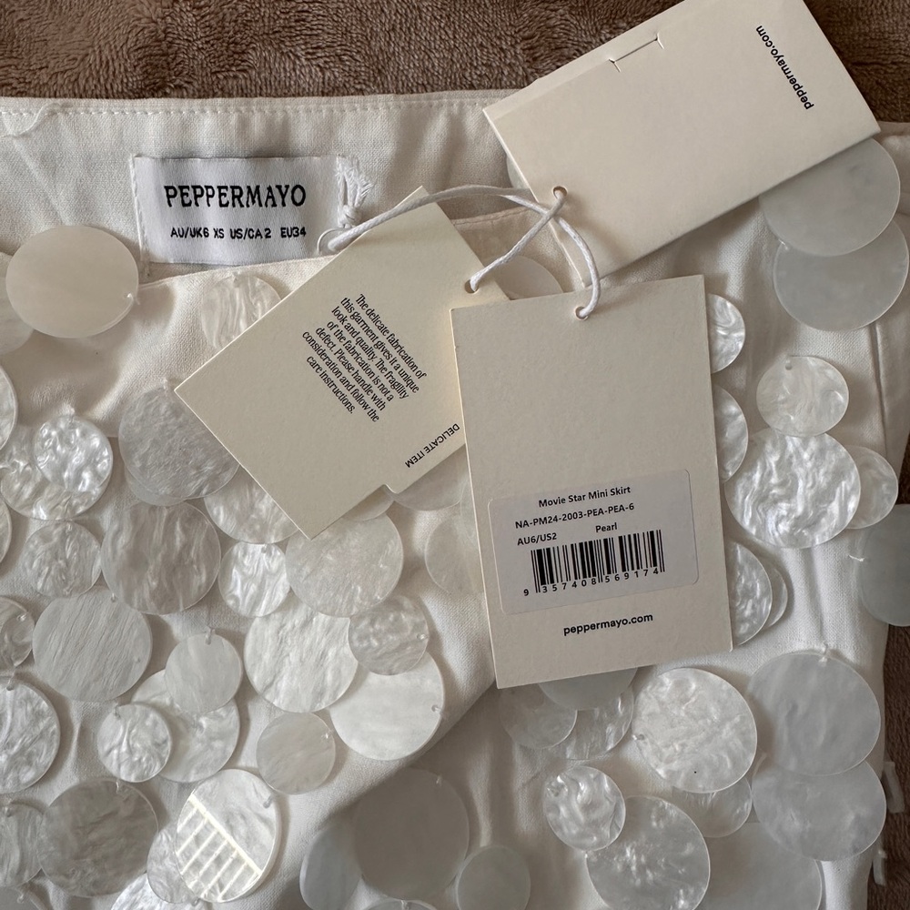 Peppermayo White Sequin Mini Skirt - Picture 4 of 6